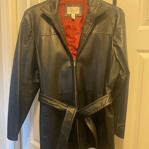 Worthington Black Leather Jacket with Belt